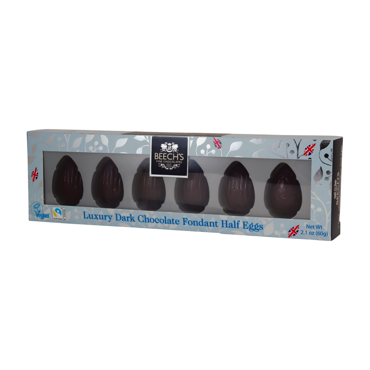 Beech's Fine Chocolates Luxury Dark Chocolate Fondant Half Eggs (60g)