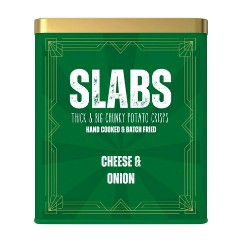 Slabs Cheese & Onion Chunky Potato Crisps in Retro Can (250g)