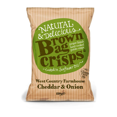 Brown Bag Crisps West Country Cheddar & Onion Crisps (150g)